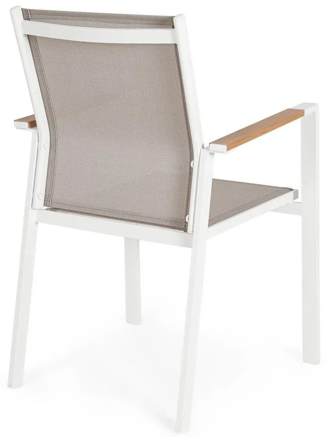 Biela kovová záhradná stolička Heta – Bizzotto