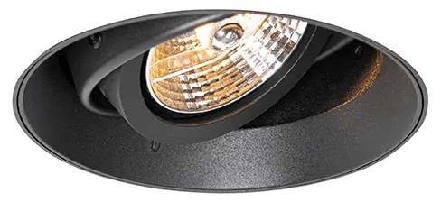 Moderné zapustené bodové svetlo čierne GU10 AR70 okrúhle bez rámu - Oneon