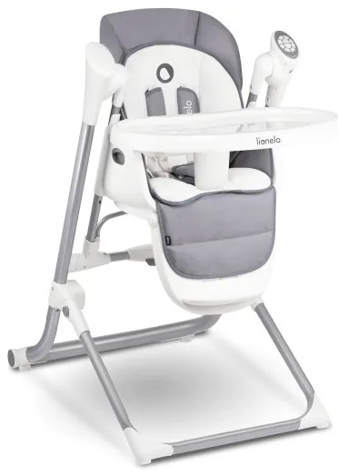 Lionelo - Detská jedálenská stolička NILES šedá 4xAA