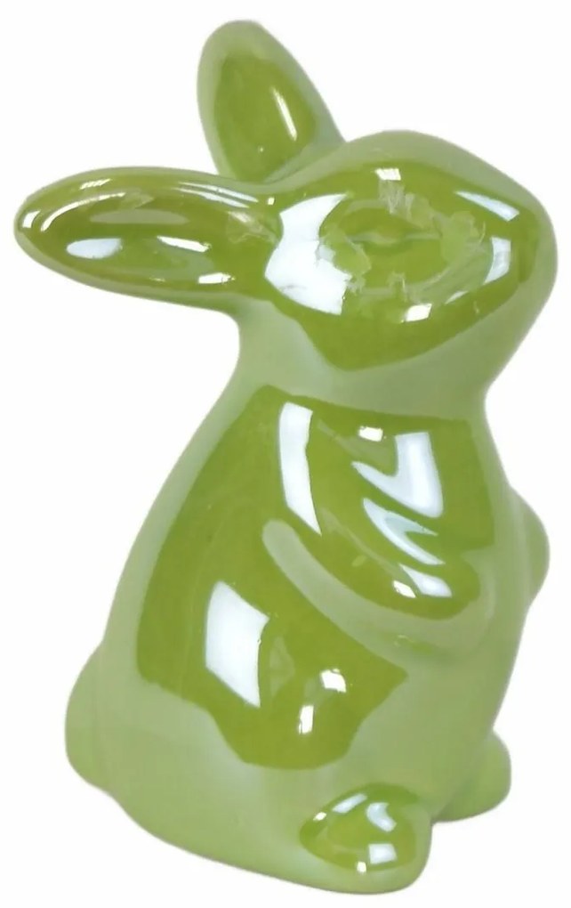 Veľkonočný keramický Zajačik Greeny zelená, 8 cm