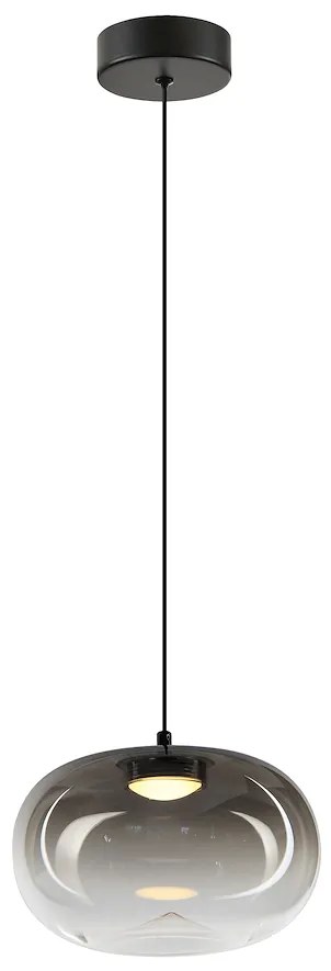 Závesné svietidlo Vaso, 1x grafitové sklenené tienidlo, (fi 18cm), b