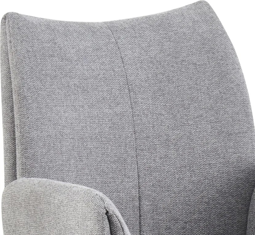 Otočná jedálenská stolička s podrúčkami Kassandra, holubia šedá tkanina