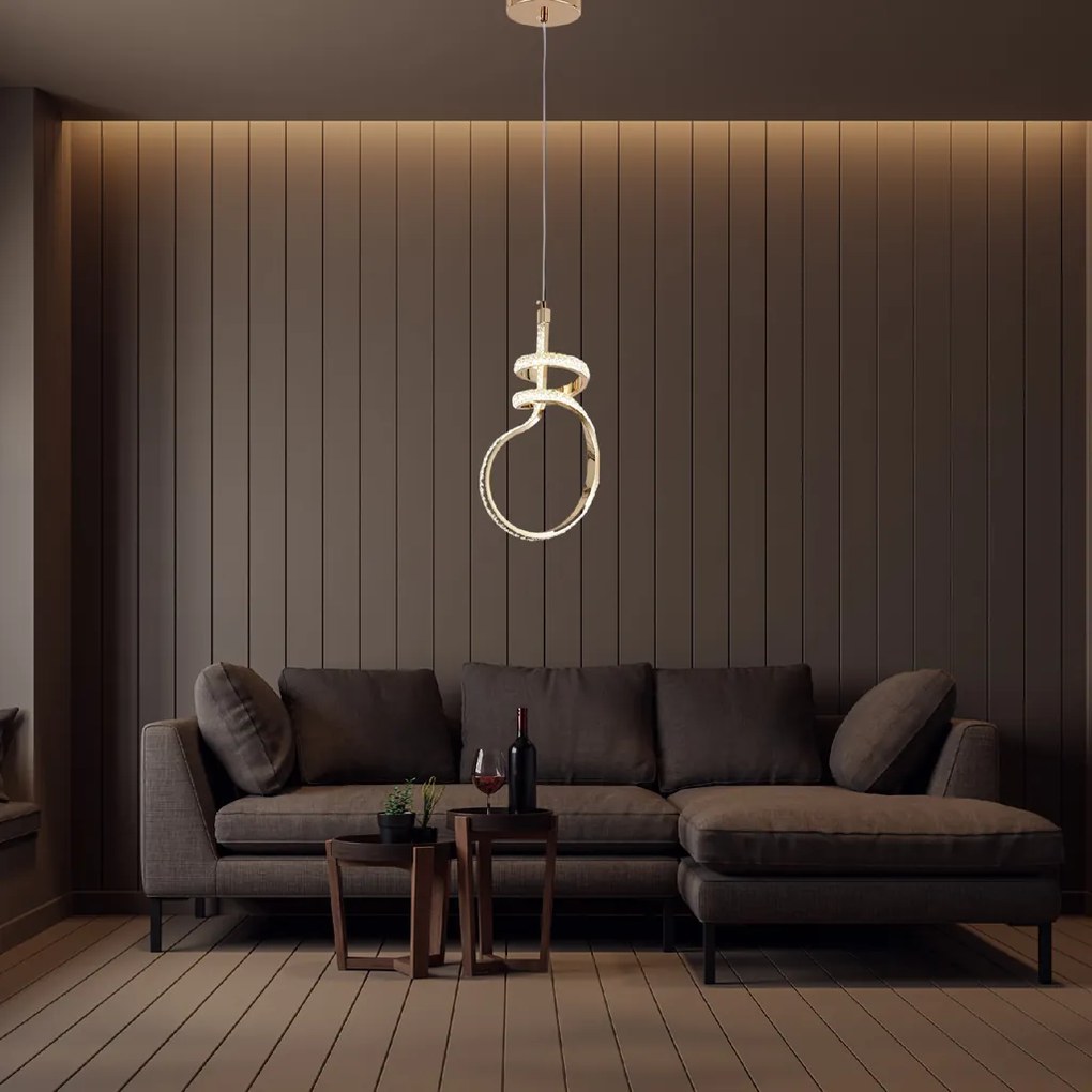 Toolight Toolight, LED závesné svietidlo, 24W, 4000K, G071-CP, zlatá, OSW-08669