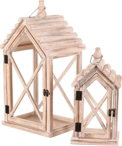 Set dvoch lampášov domček hnedý DA221 (2 ks)