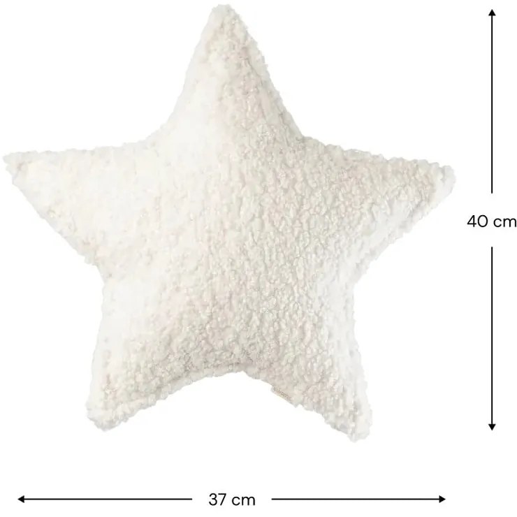 Krémový detský pohovkový vankúš z textílie buklé Star – Wigiwama