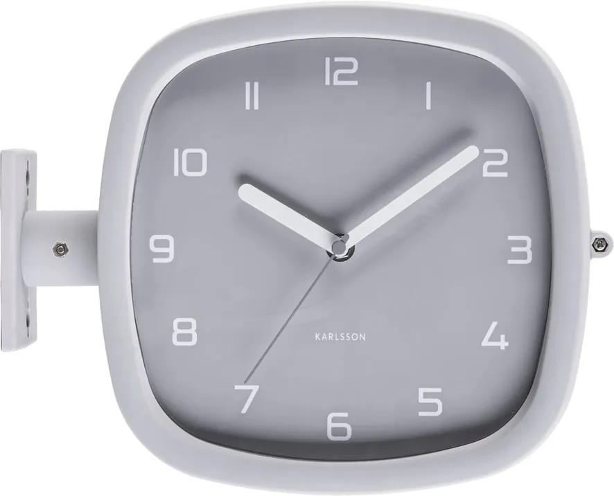 Sivé nástenné hodiny Karlsson Slides, 29 x 24,5 cm
