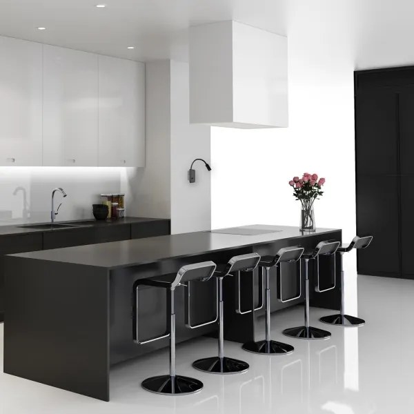 LED Flexibilná nástenná lampička BASE 1xLED/8W+1xLED/2W/230V čierna/strieborná