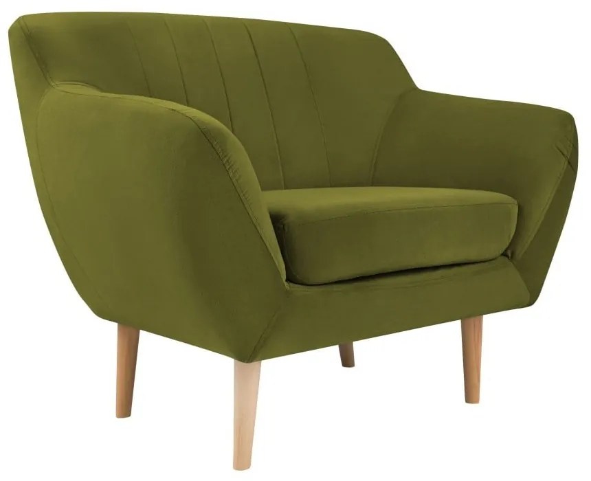 Zelené zamatové kreslo Mazzini Sofas Sardaigne
