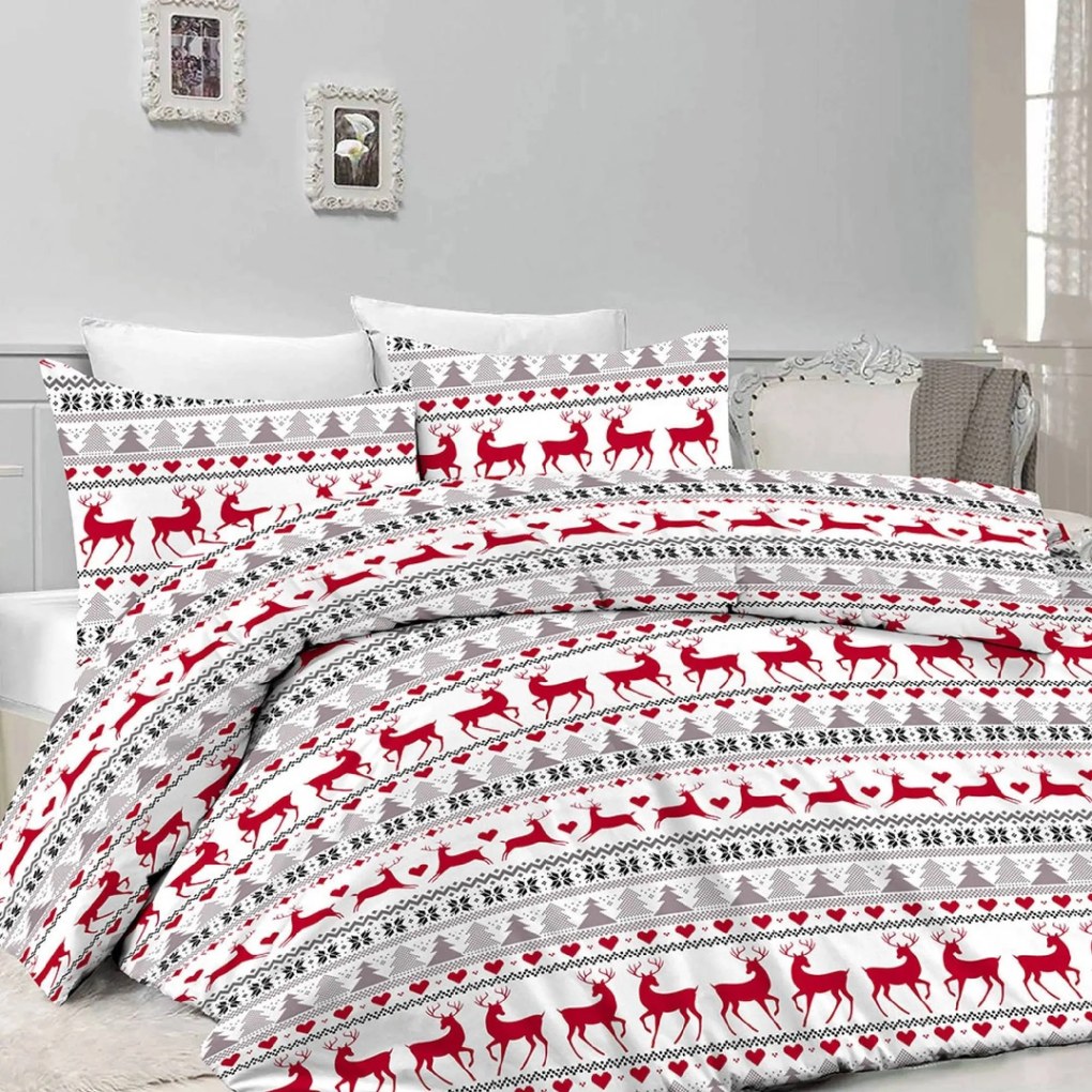 Flanelové obliečky DEER DREAMS biele Rozmer obliečky: 70 x 90 cm | 140 x 220 cm