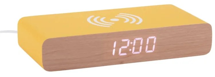 Digitálny budík s bezdrôtovou nabíjačkou Retro Flat LED – Karlsson