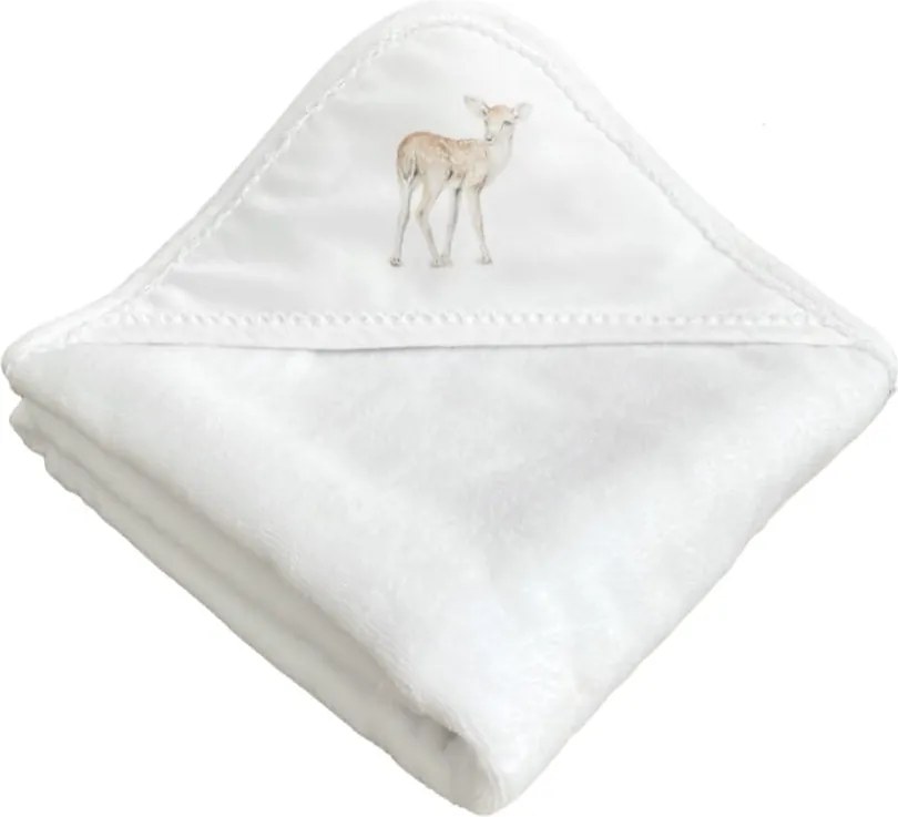 Novorodenecká osuška s kapucňou biela 80x80cm