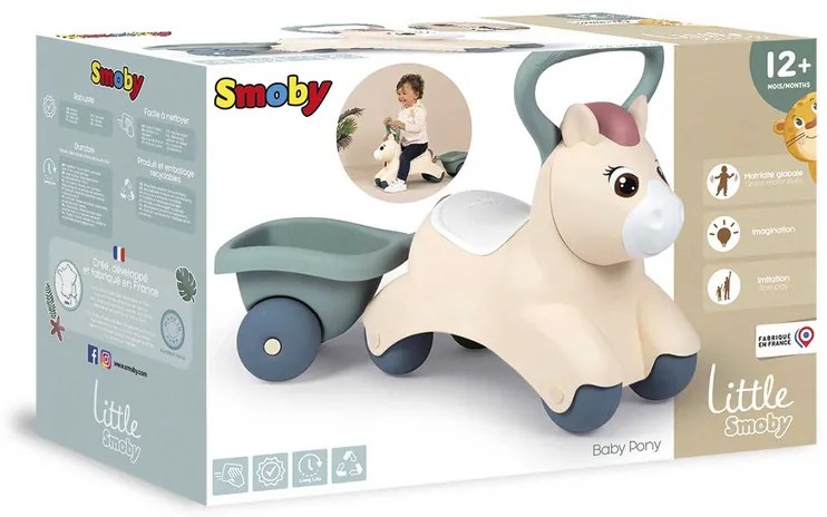 Smoby Odrážadlo Baby Pony s vozíkom (100352266)