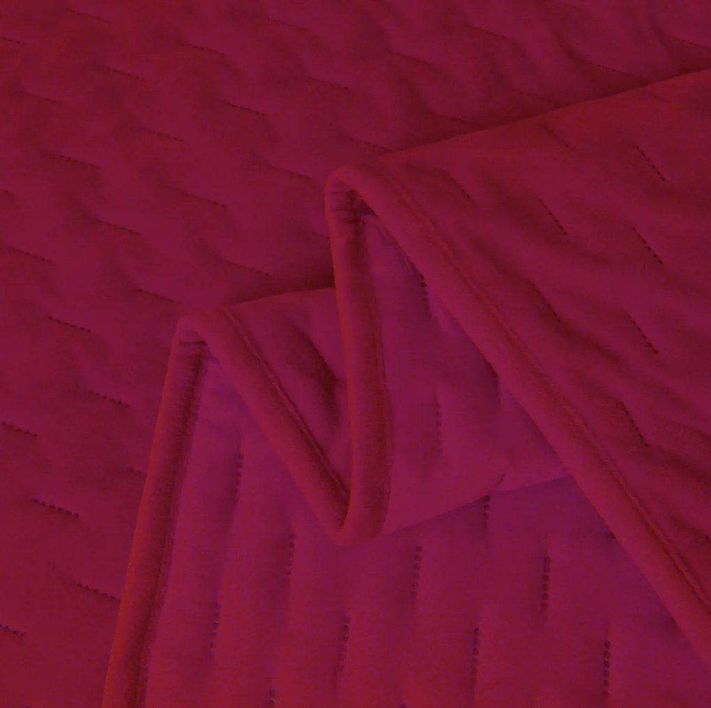 Zamatový prehoz na posteľ ASTRALIA, tmavoružový Rozmer: 200 x 220 cm