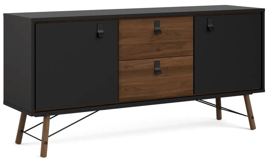 Čierna komoda v dekore orecha 150x72x40 cm Ry – Tvilum