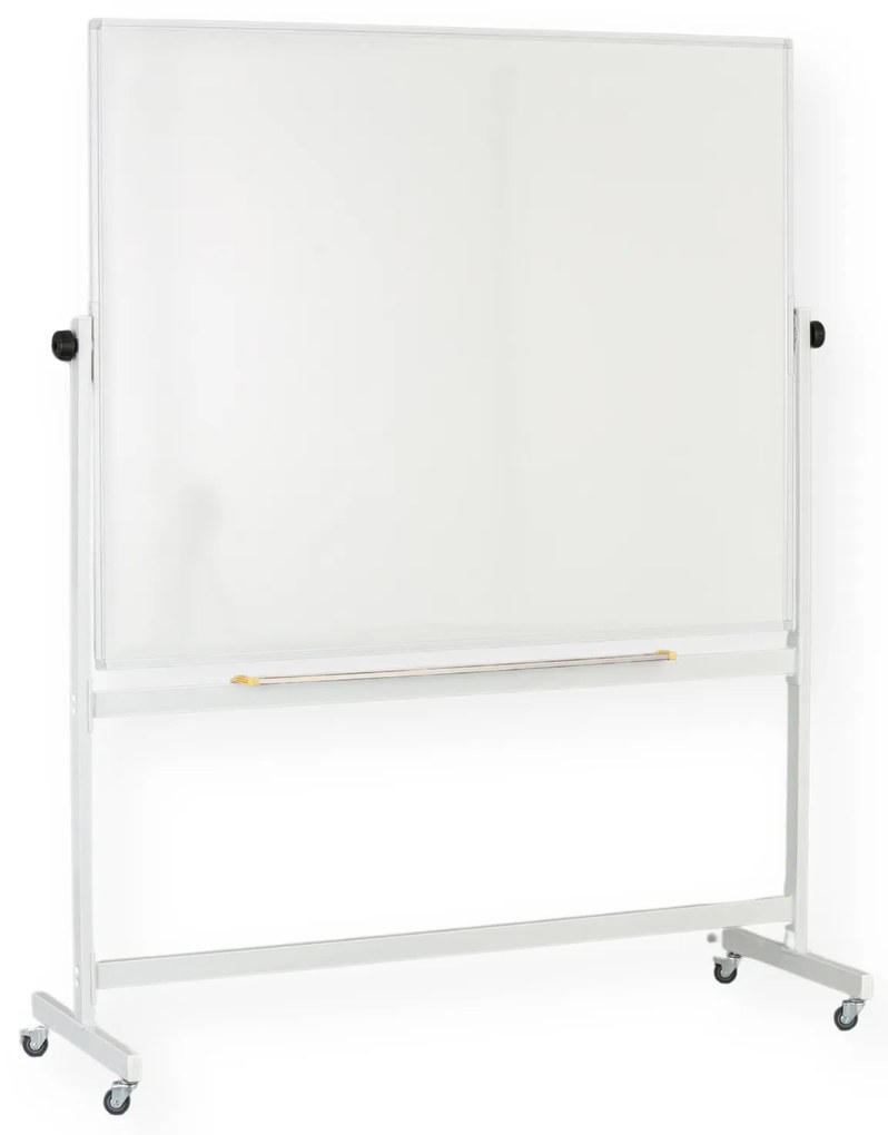 Mobilná otočná magnetická tabuľa, keramický povrch, 1500 x 1200 mm
