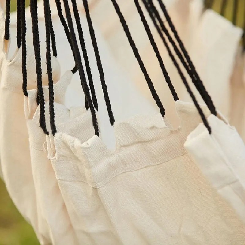 Béžové závesné kreslo HANGO s bielym stojanom