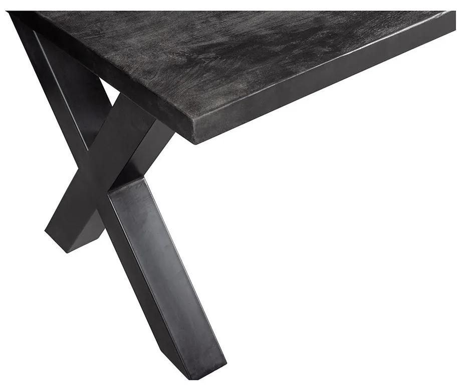 Jedálenský stôl z mangového dreva Columbus Black obdĺžnik 260x100 cm Mahom