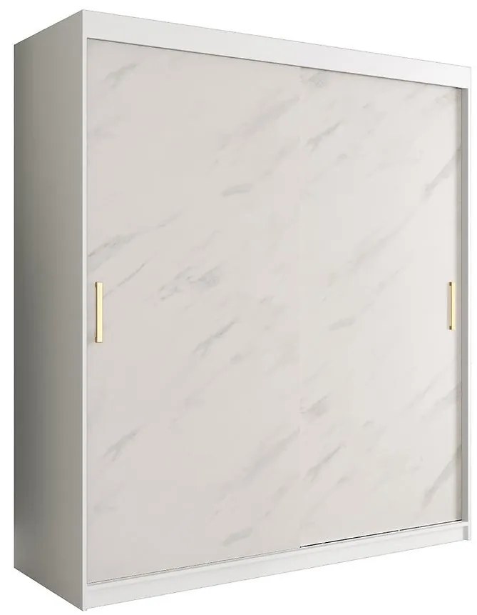 Skriňa Marmur T 180 biely/mramor biely