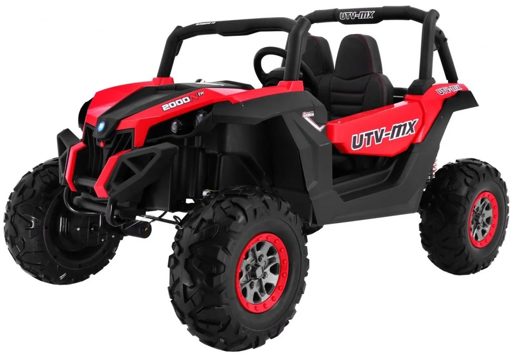 RAMIZ ELEKTRICKÁ AUTÍČKO JEEP UTV - MX - ČERVENÁ - 4X4 MOTOR - 4x45W BATÉRIA - 2 x 12V/7Ah - 2023