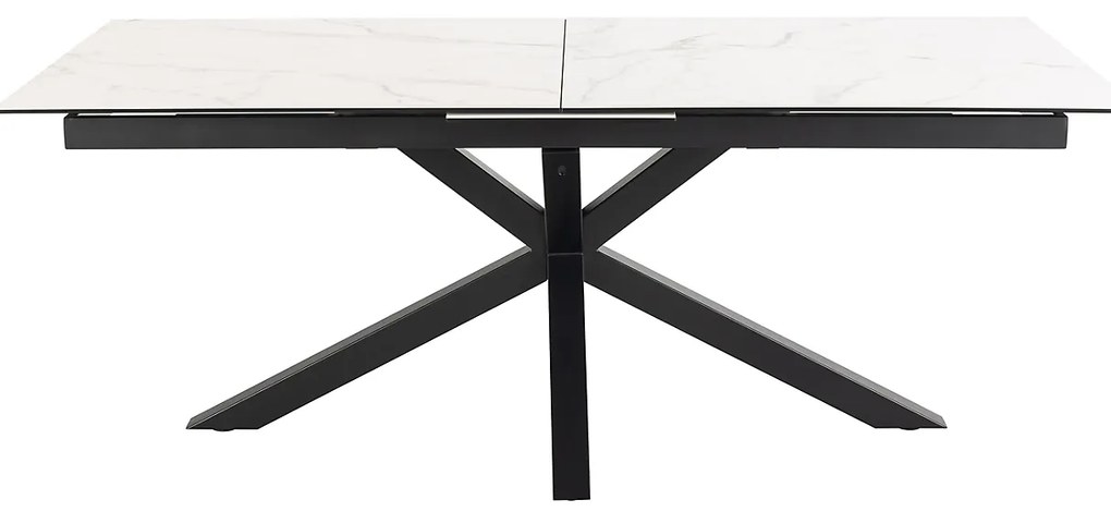 Jedálenský rozkladací stôl Heaven 200/240 cm biely mramor/čierny