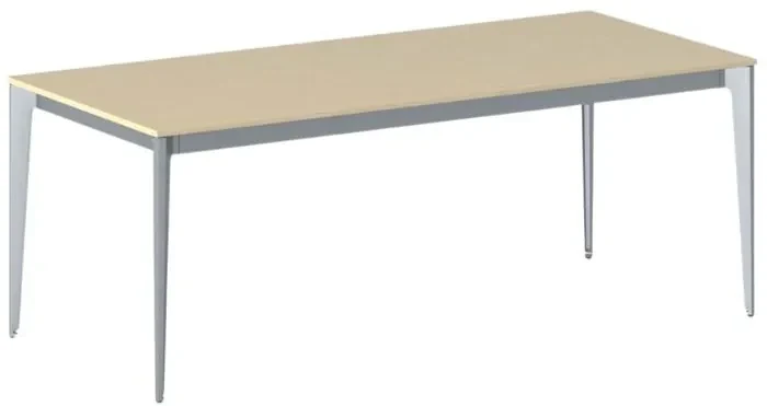 Kancelársky stôl PRIMO ACTION, sivostrieborná podnož, 2000 x 900 mm, breza