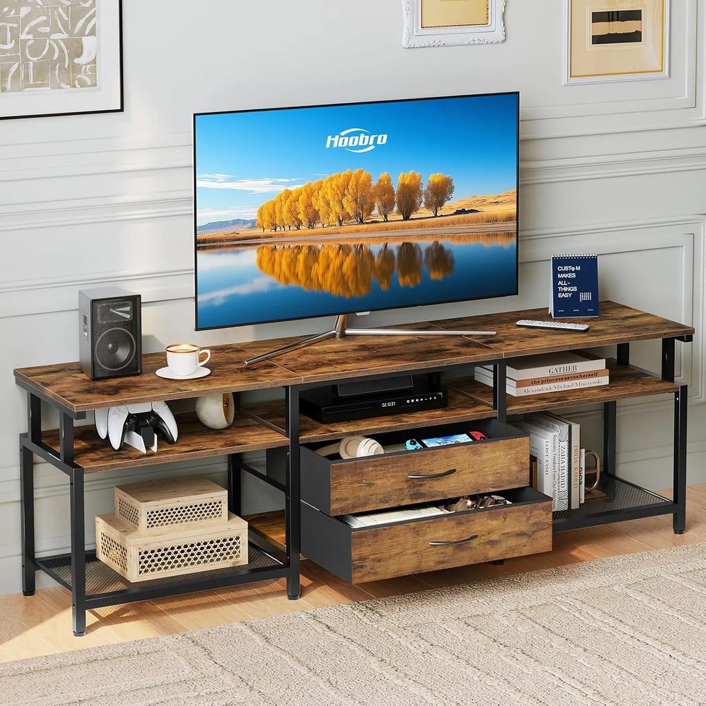 TV stolík Vasagle Nareon 160 cm hnedý/čierny