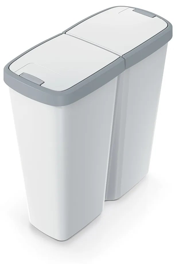 Odpadkový kôš DUO sivý, 50 l, sivá
