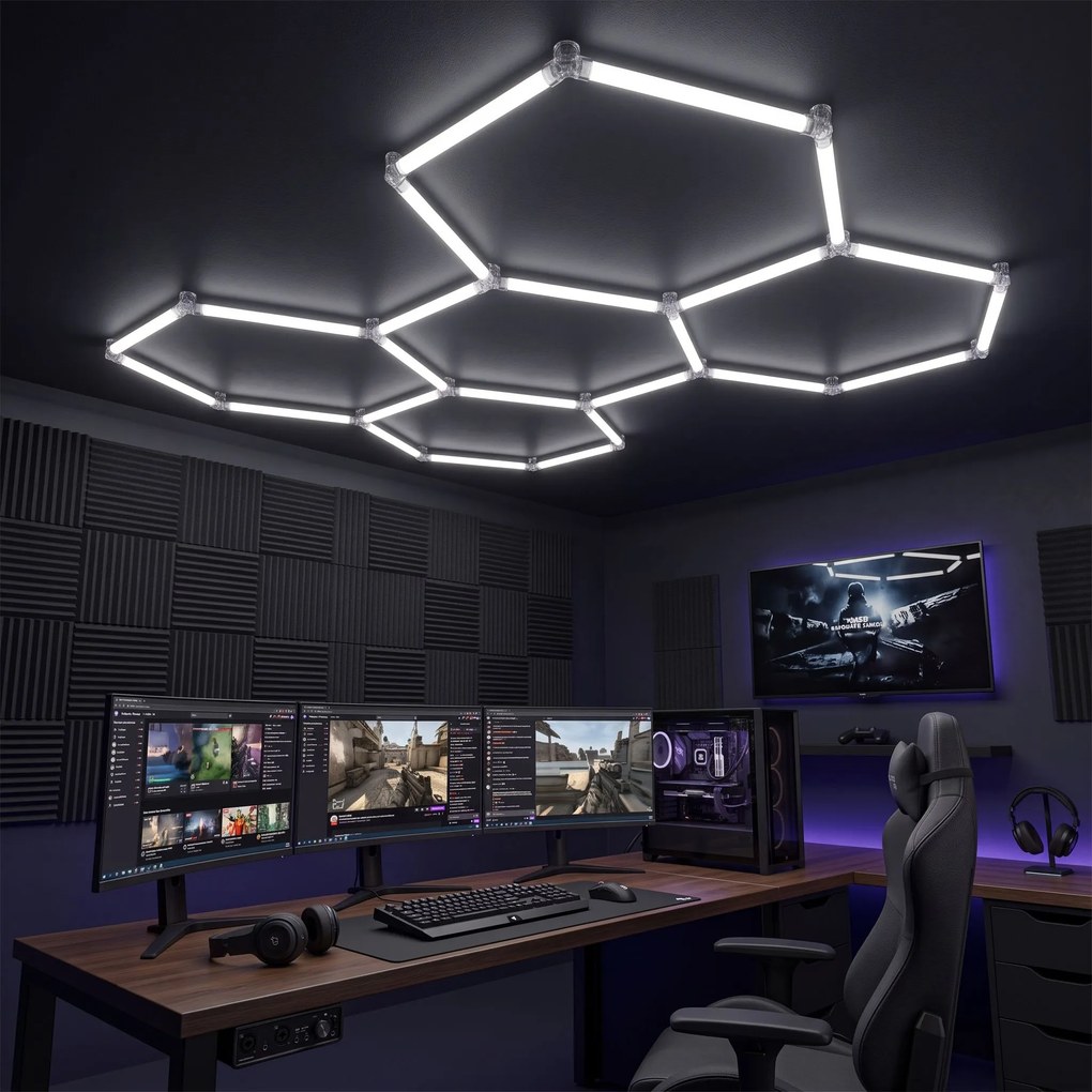 Toolight Toolight, LED stropné svietidlo HEXAGON 5 modulov, JNH051-H, biela, OSW-56243