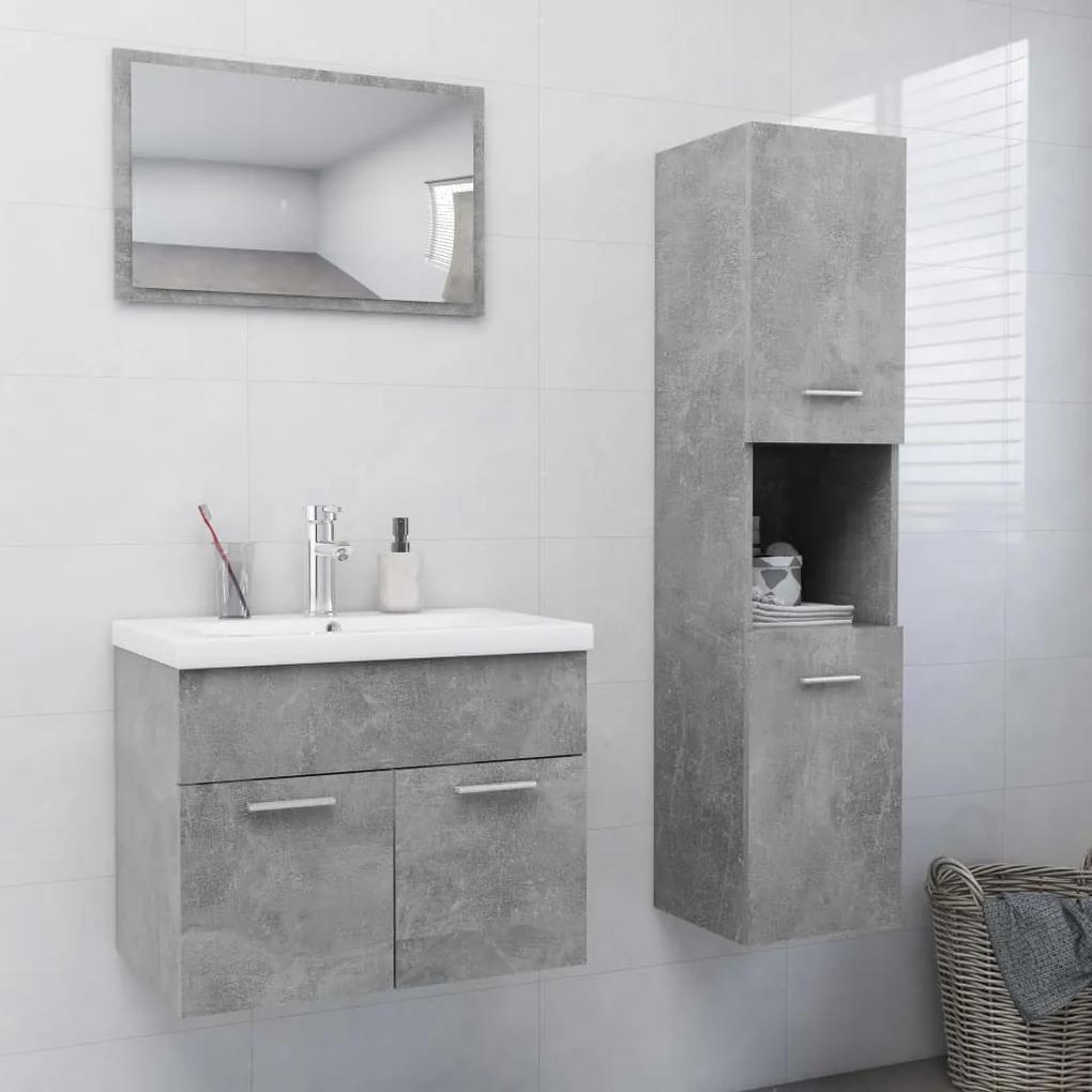 Súprava kúpeľňového nábytku betónová sivá drevotrieska