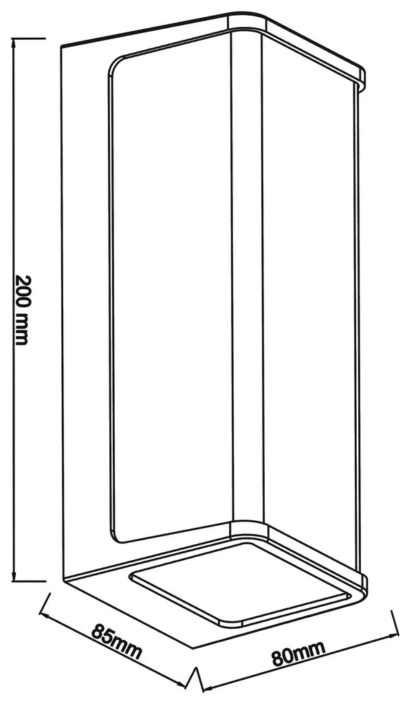 TOP LIGHT Svetlo nástenné-stropné Block XL, Čierna