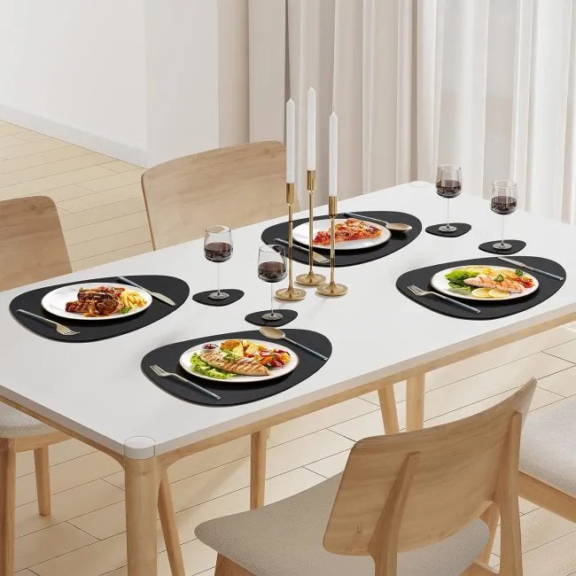 Podložka pod tanier a šálku TRIVAL BLACK (8 ks)