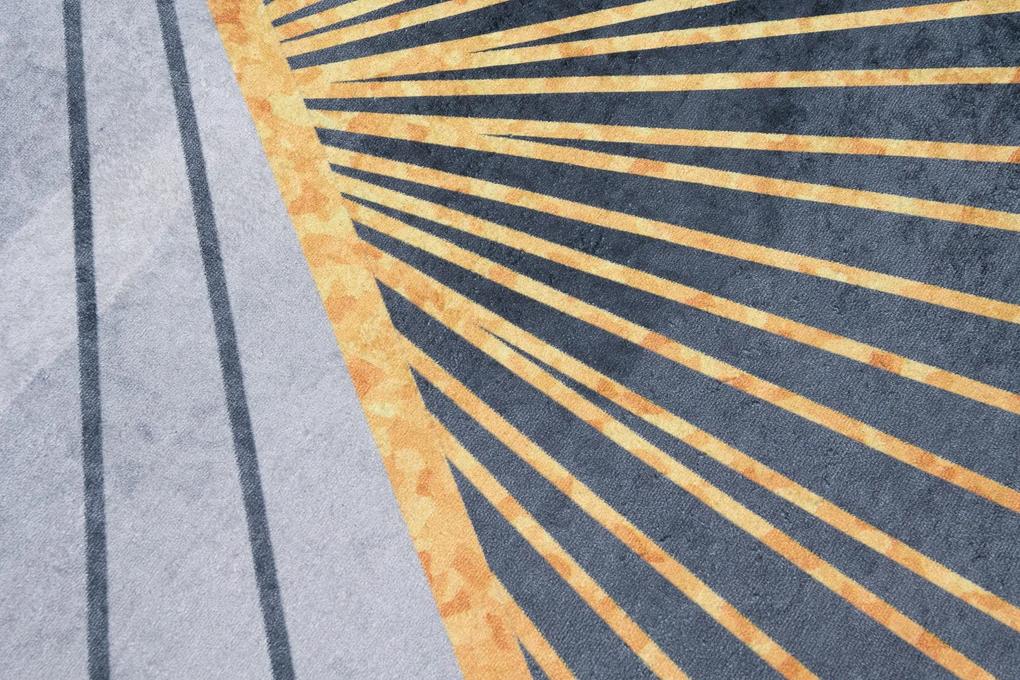 Sivý moderný koberec s jednoduchým vzorom