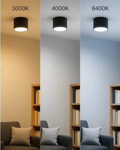 LED bodové svietidlo LED/10W/230V 3000/4000/6400K pr. 12 cm čierne