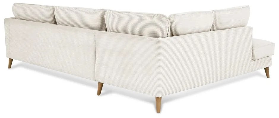 Biela menčestrová rohová pohovka (ľavý roh) Paris – Scandic