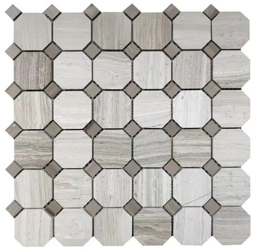 Kamenná mozaika Premium Mosaic Stone moca 30x30 cm leštěná STMOSOCTAMO