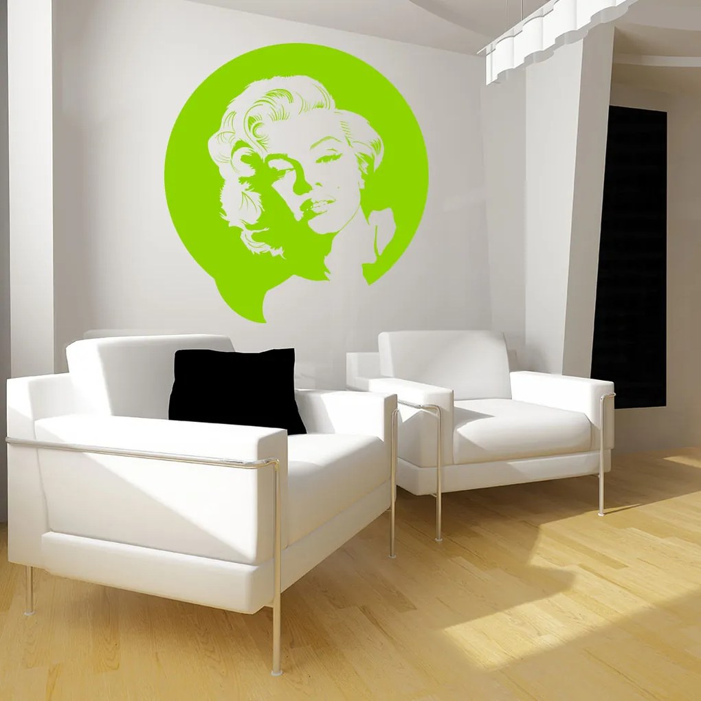 Veselá Stena Samolepka Portrét Marilyn Monroe Farba: černá, Veľkosť: 60 x 64 cm