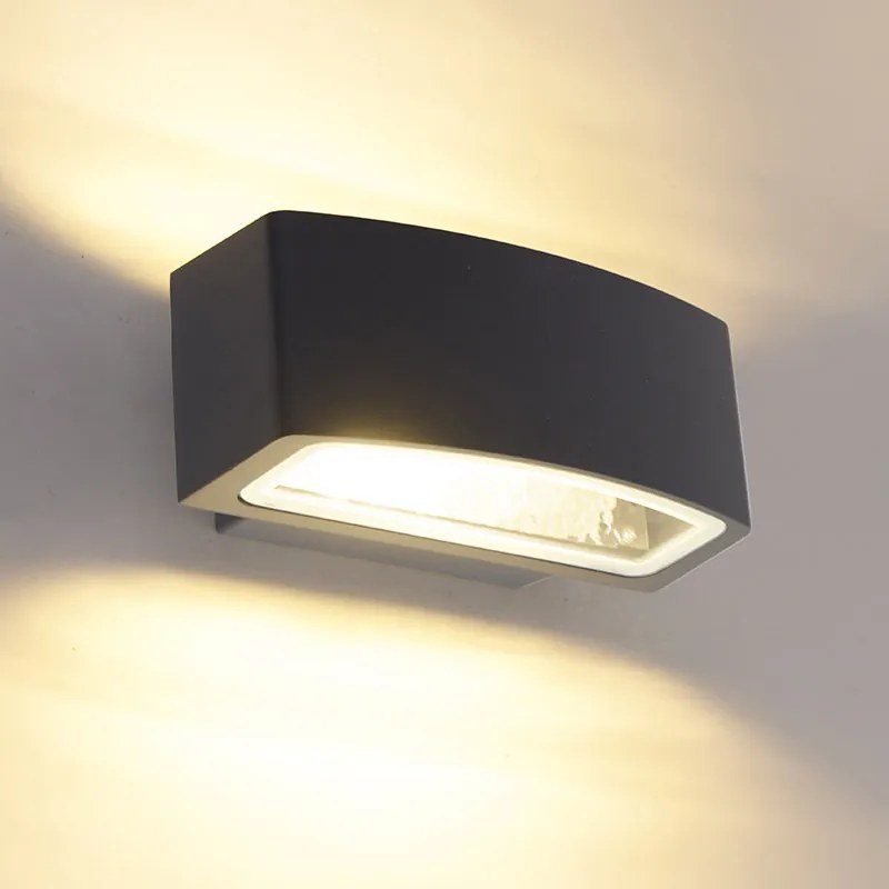 Moderná vonkajšia nástenná lampa grafit 14,3 cm IP44 - Latina
