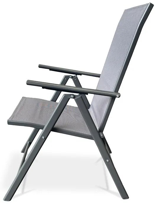 Autronic BONTEC Záhradná stolička, kov, sieťovina, šedá, AZC-S1116 GREY Farba: Šedá
