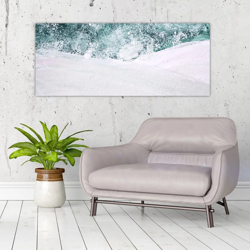 Obraz - Tyrkysová abstrakcia (120x50 cm)