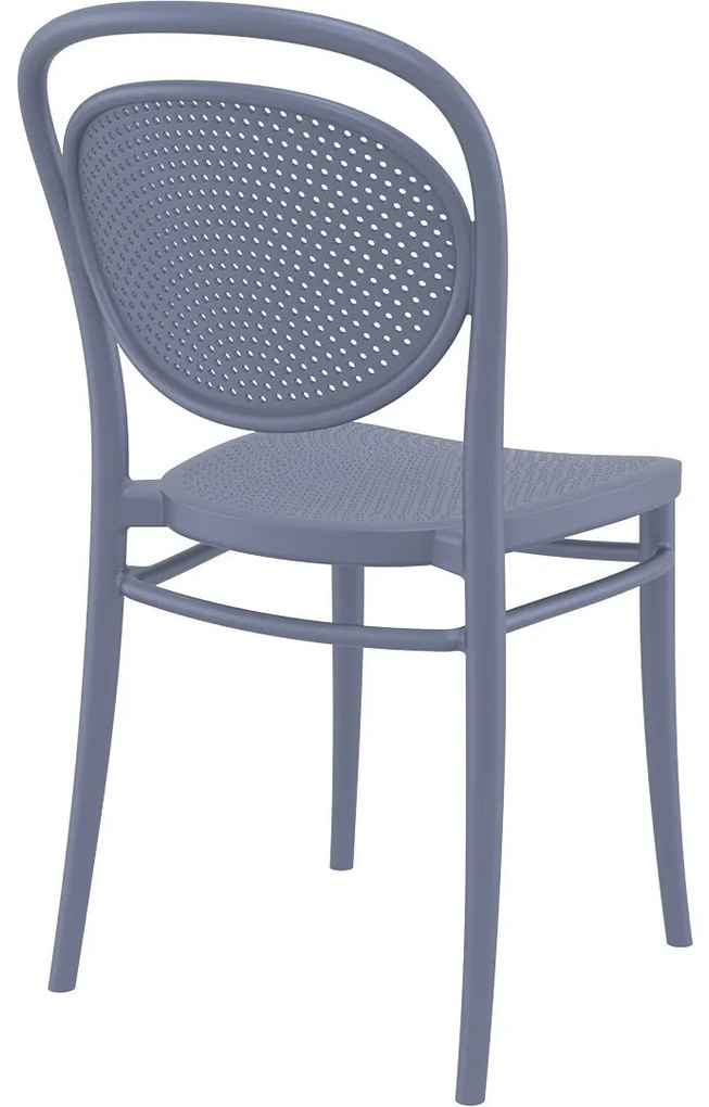 MARCEL záhradná stolička bez podrúčok dark grey