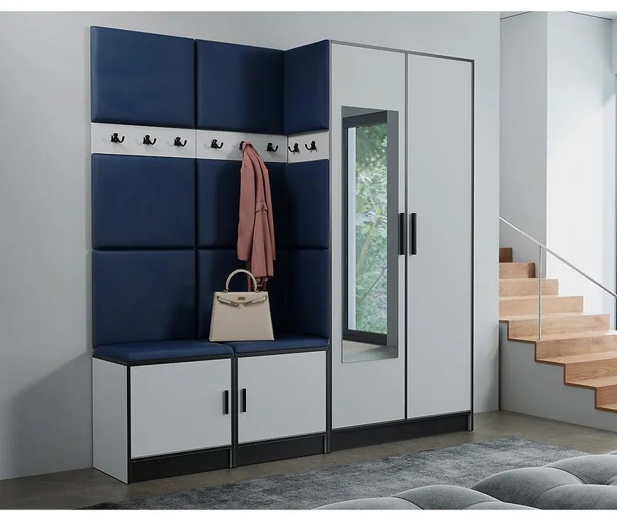 Predsieňový nábytok Roj 21 biely + Kronos 09 Modrá