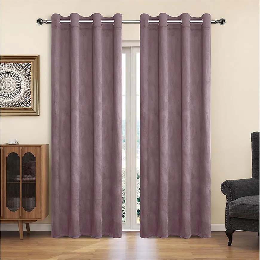 Záves na krúžkoch  YC11932/200G/010/140x250 cm vresový