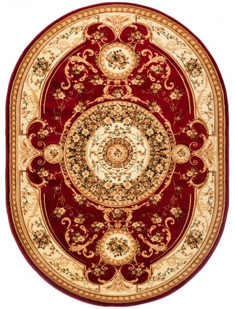 *Kusový koberec klasický vzor 3 bordó ovál, Velikosti 200x300cm