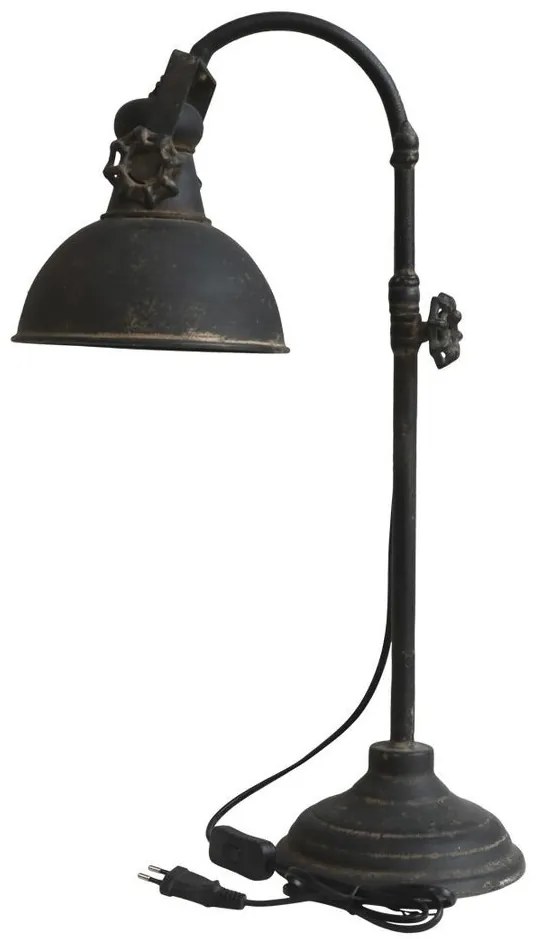 Čierna antik nástenná lampa s patinou Factory - 31*21*18 cm