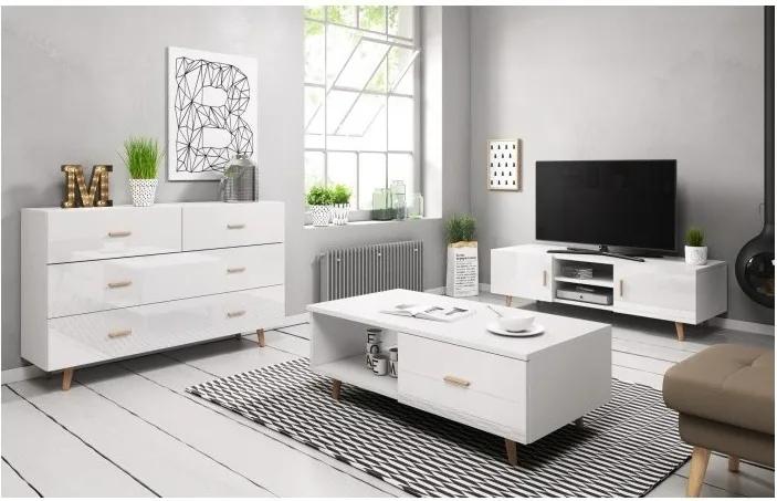 Hector Sada nábytku do obývacího pokoje Sweden bílá lesk