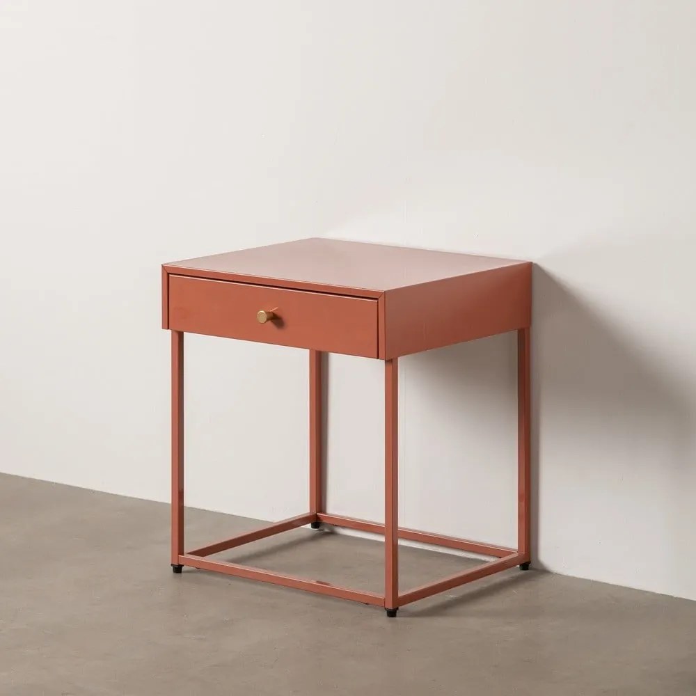 V terakotovej farbe nočný stolík Nara – Ixia