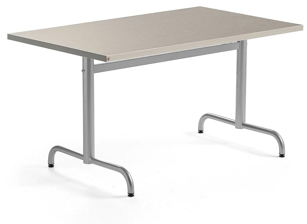 Stôl PLURAL, 1200x800x720 mm, linoleum - šedá, strieborná