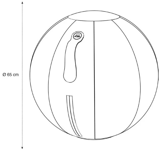 Ergonomická sedacia lopta, žltá