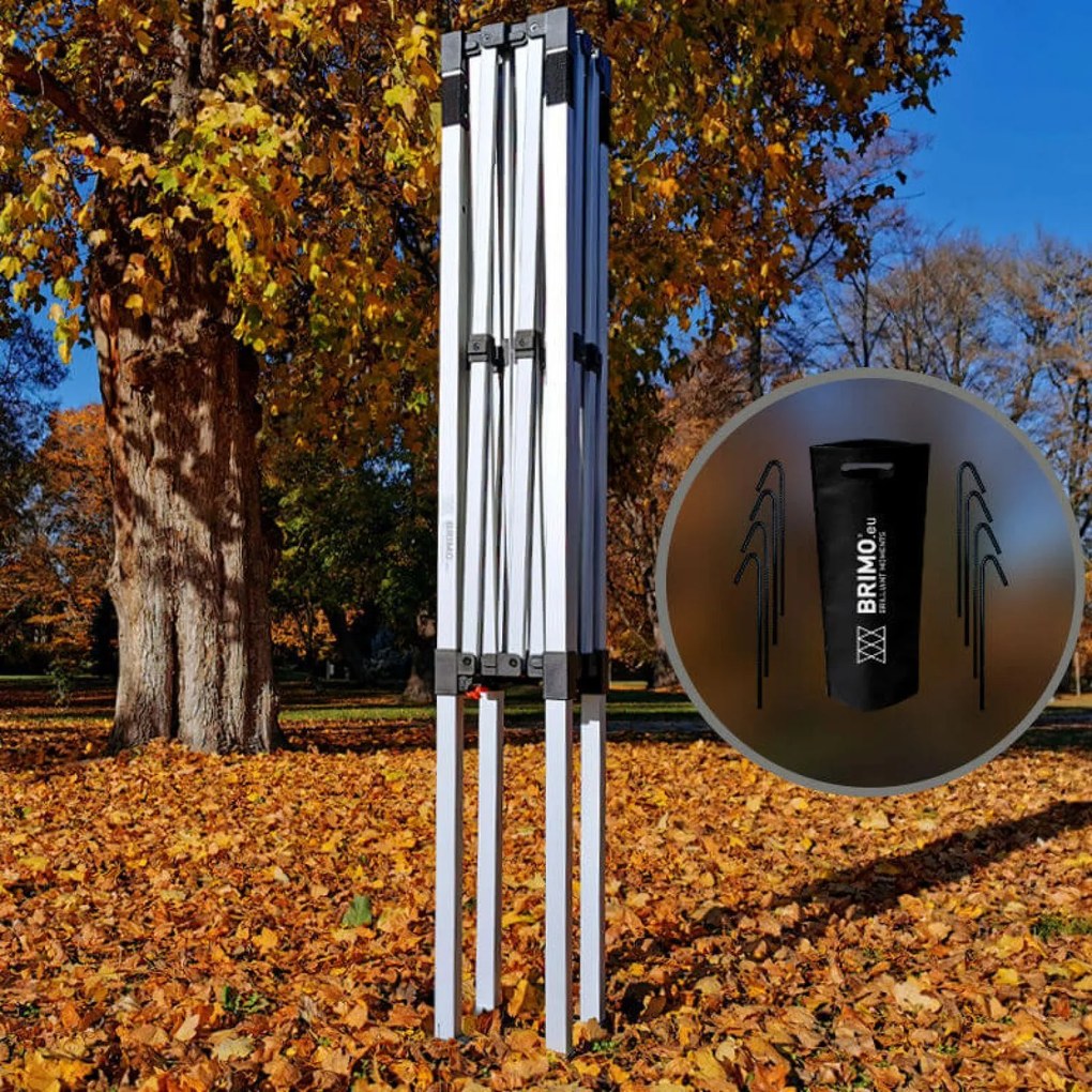 BRIMO Hliníkový Nožnicový stánok skladací bez stien | BRIMO Exclusive Alu 2x2 m - bez stien - Biela 32