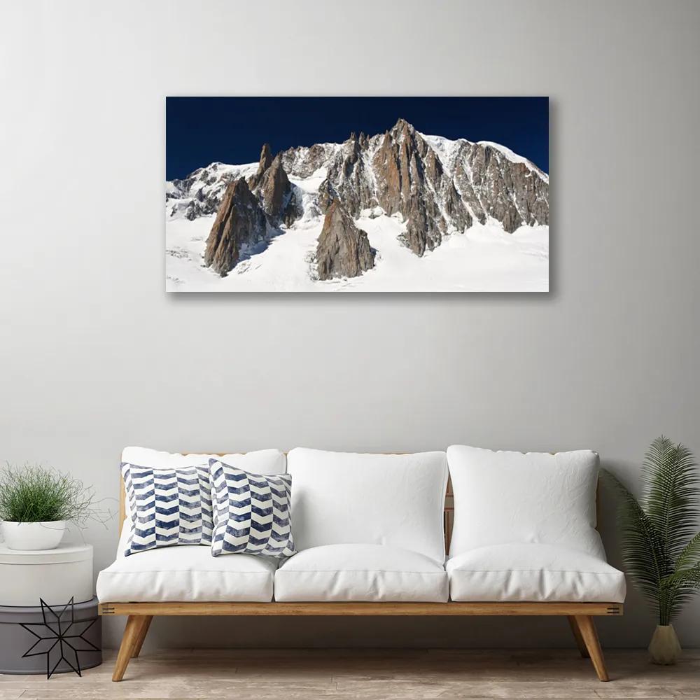 Obraz Canvas Zsněžené horské vrcholy 140x70 cm